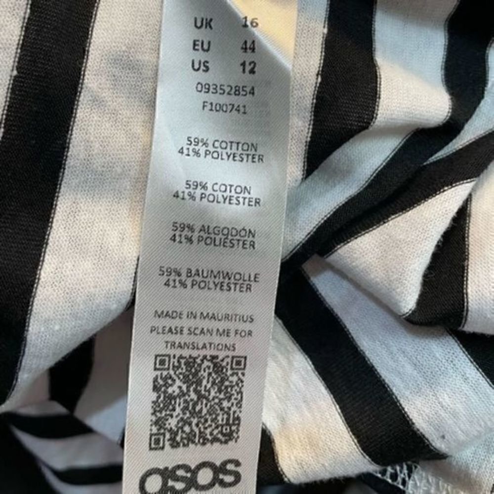 ASOS Design Bandeau Maxi Dress Black and White Stripe Size 12 NWT - Picture 8 of 9